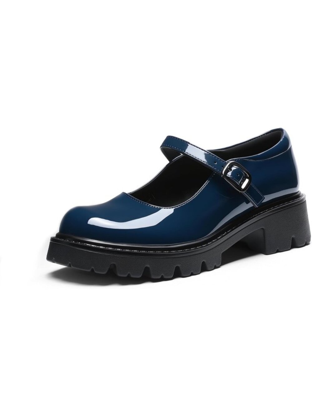 Dream Pairs Women's Navy Mary Jane Platform Pumps Chunky Block Heel Shoes